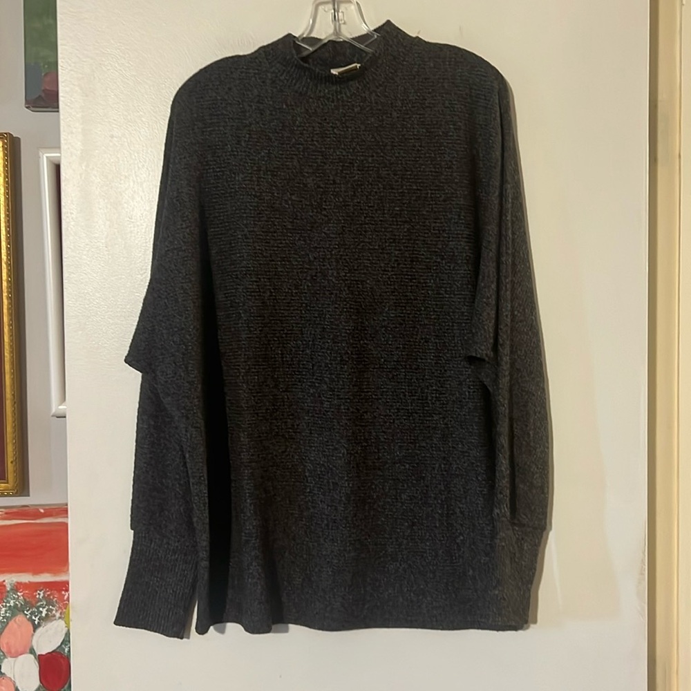 Matty M gray oversized mock neck sweater